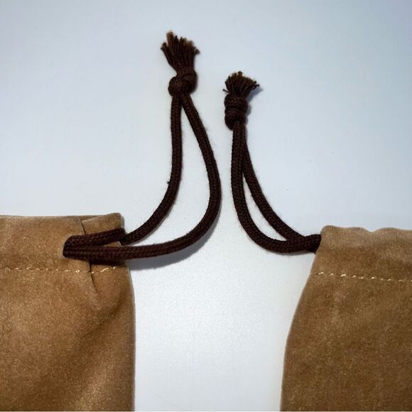 Hermes Brown Light Velour Drawstring Dust Bag Match Pair w/Brown Logo/Drawstring - Picture 3 of 6
